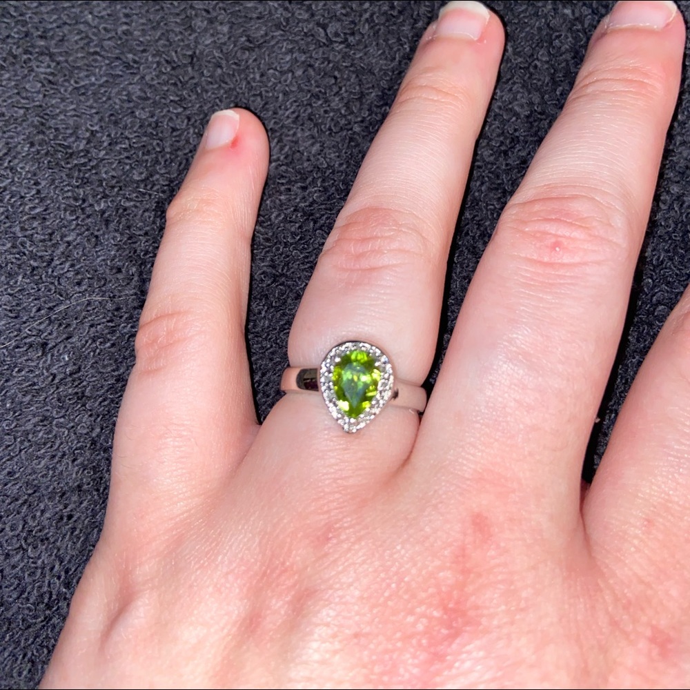 Peridot and Diamond Ring